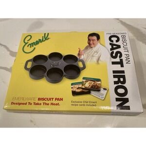 Emeril Lagasse Pre-Seasoned Cast Iron Biscuit Pan NIB Baking